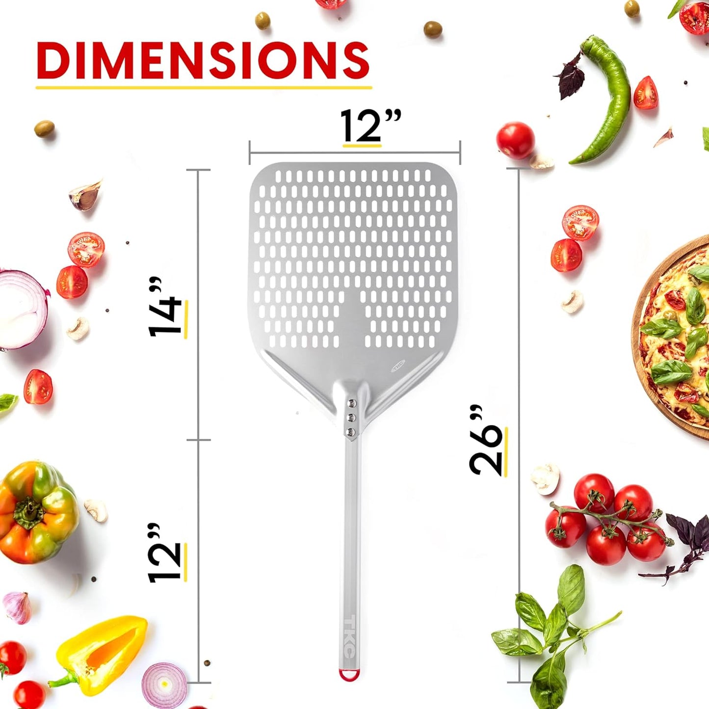 12" Perforated Pizza Peel | Aluminum