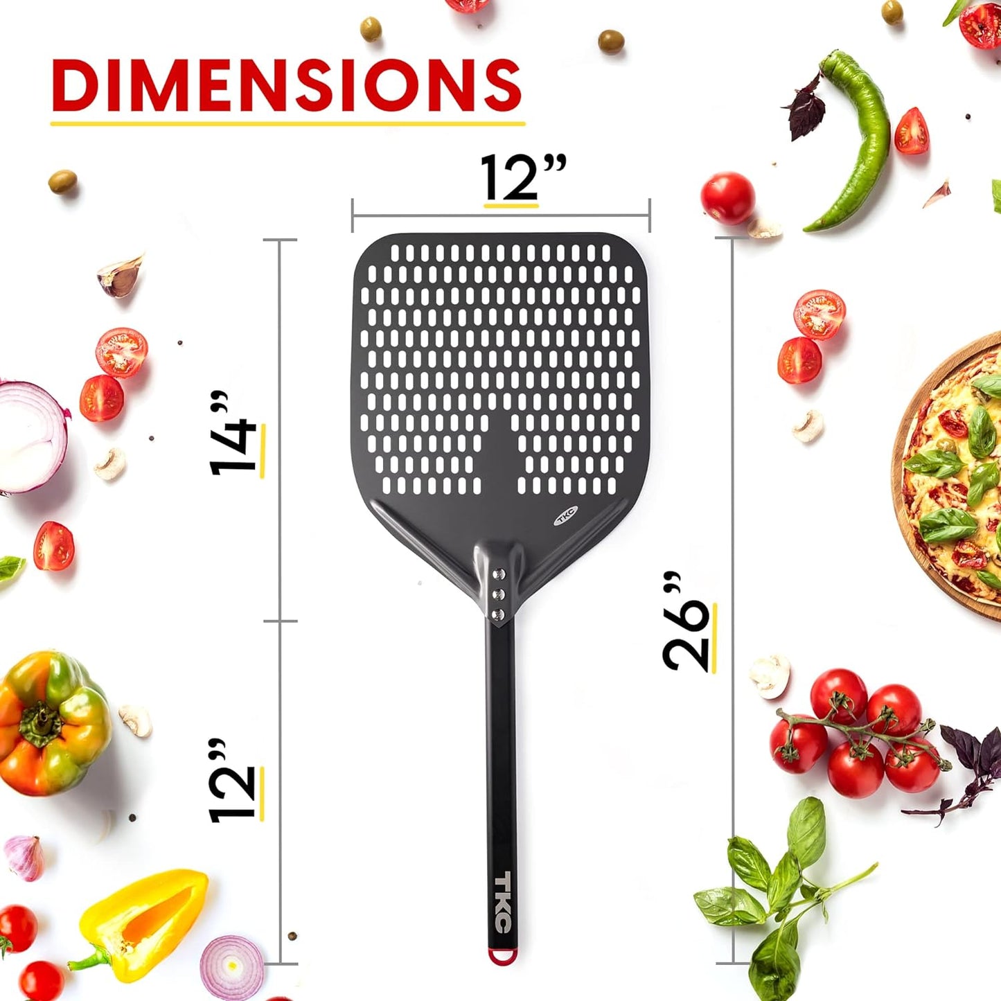 12" Perforated Pizza Peel | Black