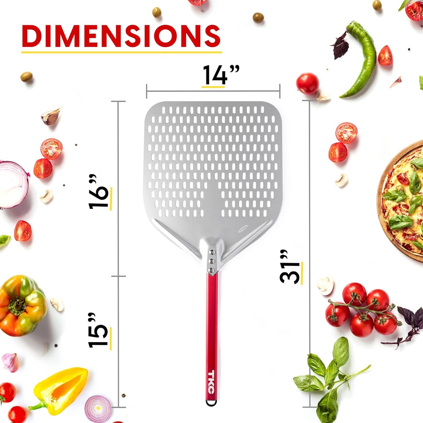 14" Perforated Pizza Peel | Aluminum