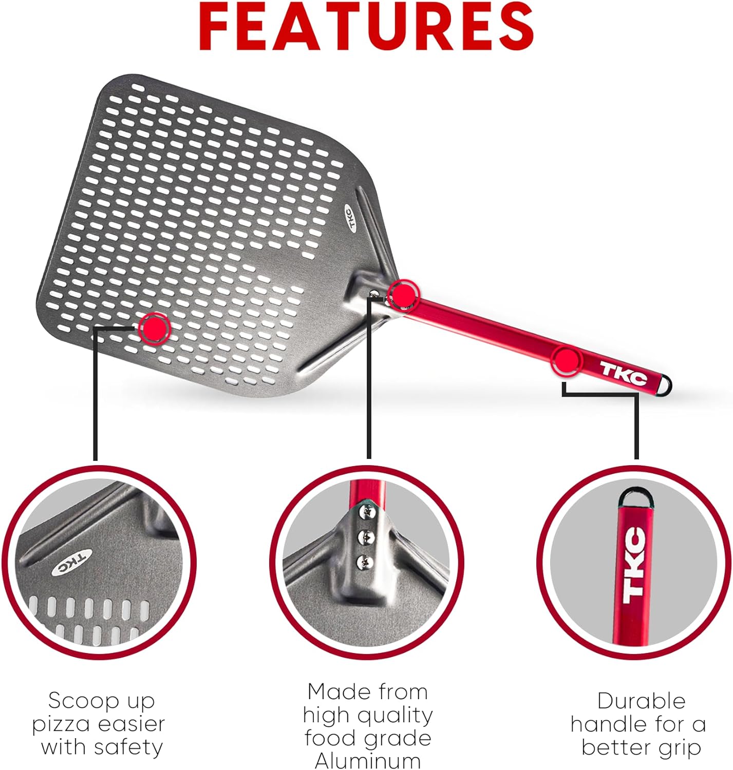 14" Perforated Pizza Peel | Aluminum