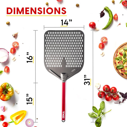 14" and 8" Perforated Pizza Peel | Bundle
