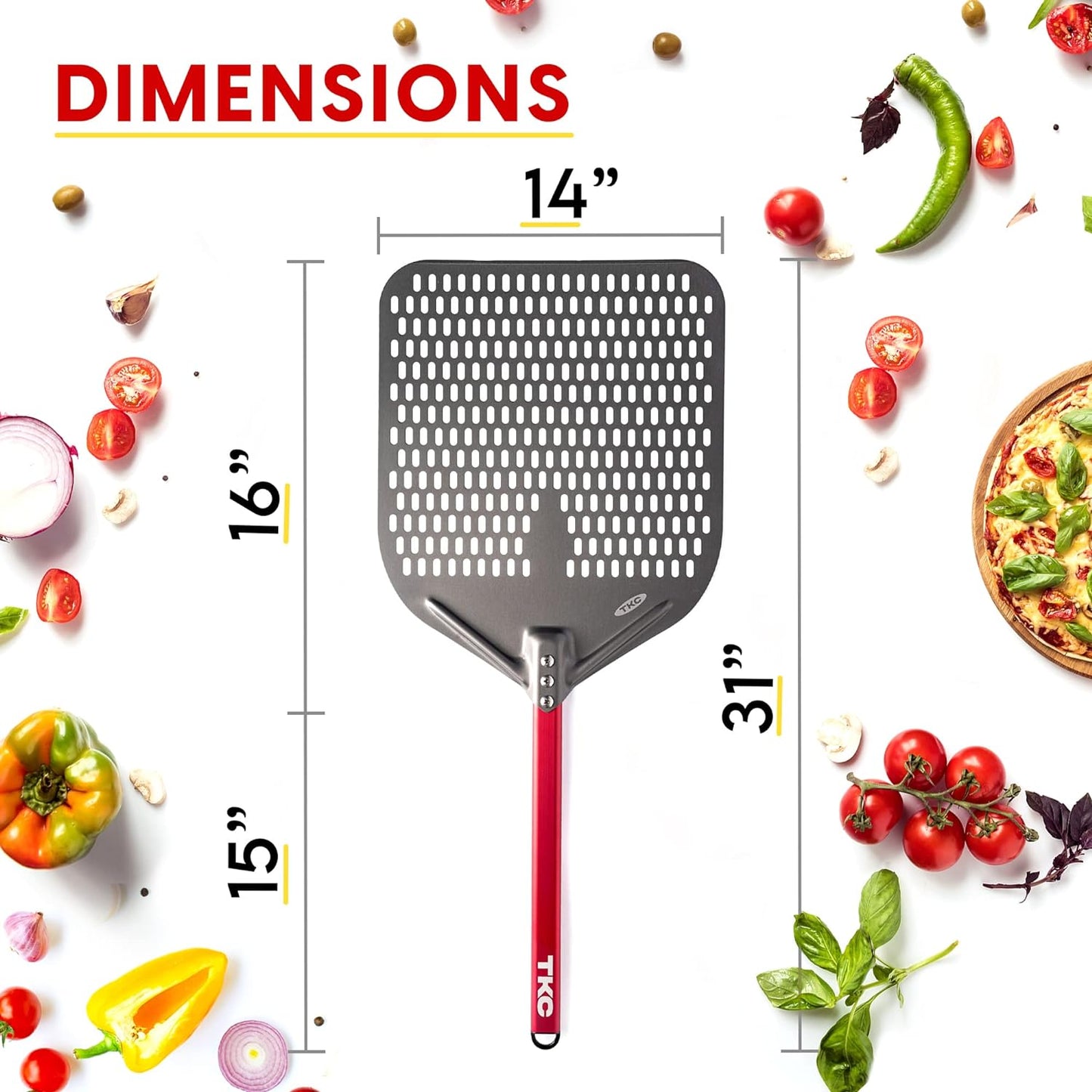 14" Perforated Pizza Peel | Aluminum