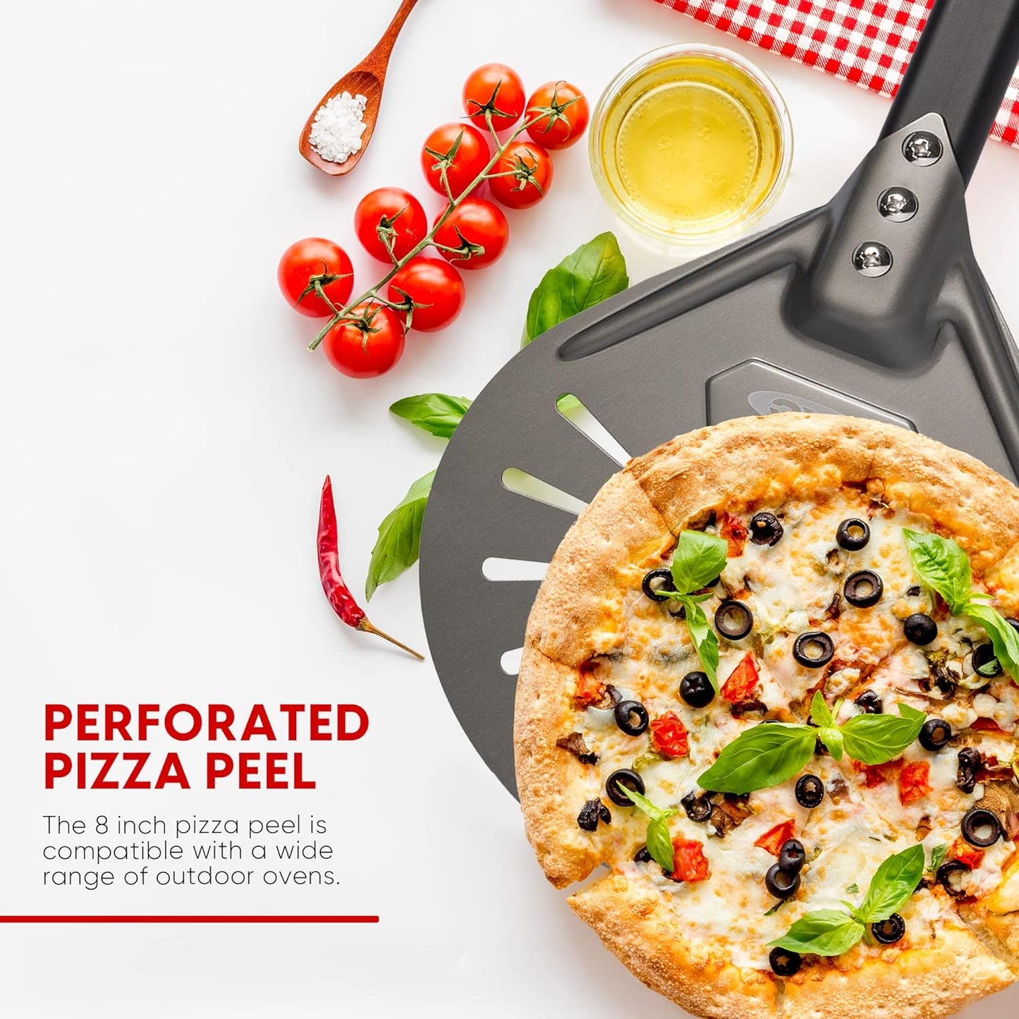 8" Perforated Pizza Peel | Aluminum